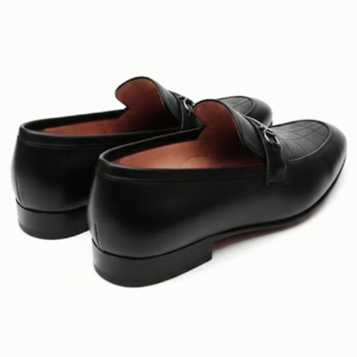 Men’s Black Full-Grain Leather Horsebit Loafers - Image 3