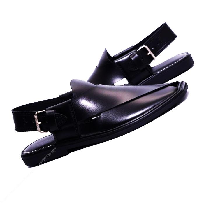 Handmade Round Shape Charsadda Chappal with Rubber Sole - Image 2
