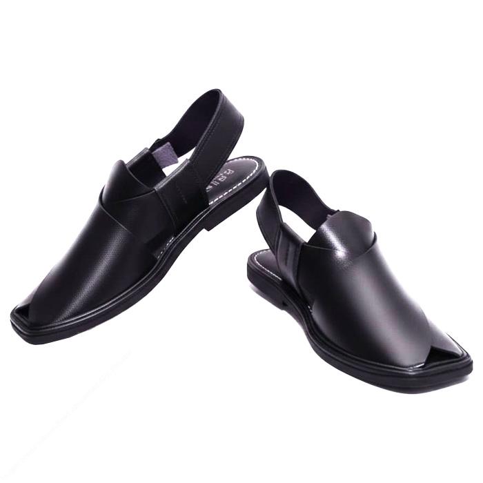 Handmade Round Shape Charsadda Chappal with Rubber Sole