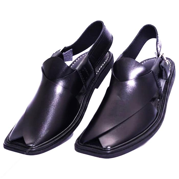 Handmade Round Shape Charsadda Chappal with Rubber Sole - Image 4