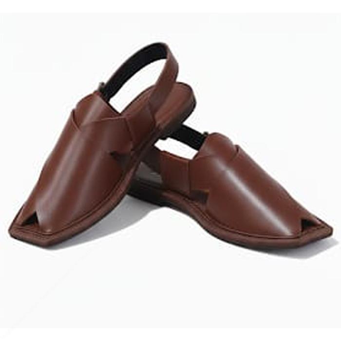 Handmade T-Strap Charsadda Chappal in Classic Black & Brown Leather - Image 3