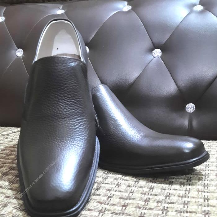 UrbanElegance Men’s Dark Brown Leather Slip-On Shoes | Premium Textured Dotted Leather Comfort Wear