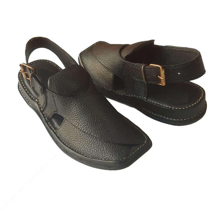 Smart Zalmi Kids Peshawari Chappal – Dotted Black Traditional Edition - Image 3