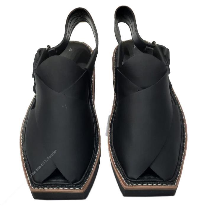 Premium Black Leather Kaptaan Chappal – Handcrafted Comfort Edition - Image 2