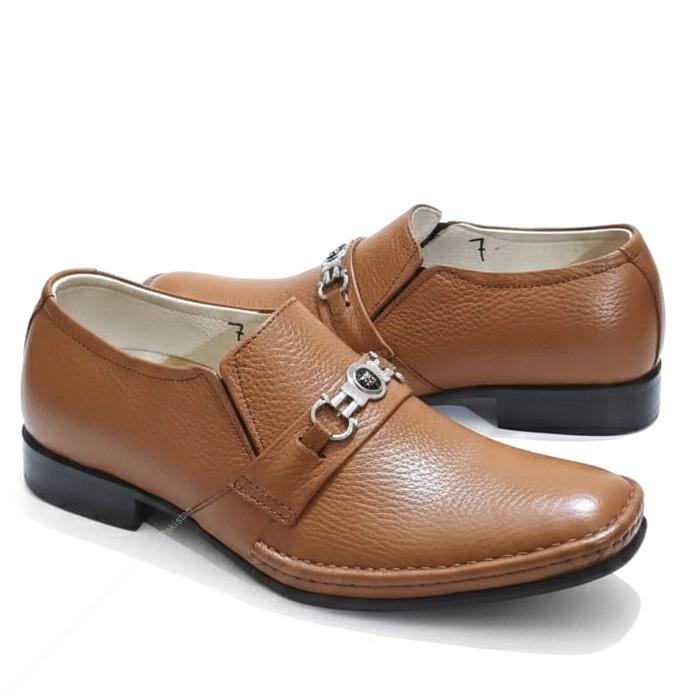 Handcrafted Men’s Mustard Buckle Penny Loafers – Genuine Leather | Premium Leather Sole - Image 2