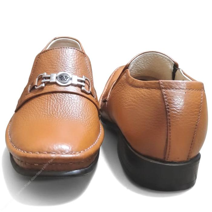 Handcrafted Men’s Mustard Buckle Penny Loafers – Genuine Leather | Premium Leather Sole - Image 3