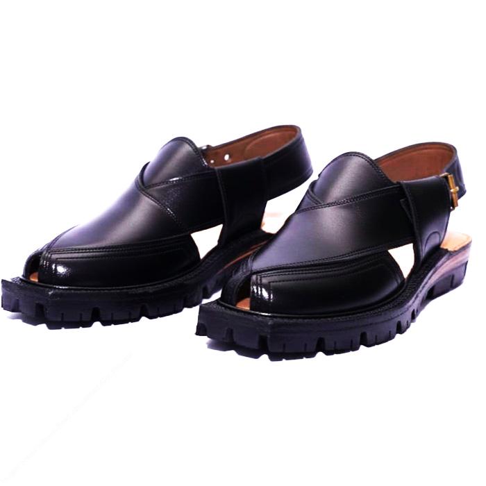 Men’s Premium Norozi Chappal | Handcrafted Black Leather with Double-Layer Tire Sole - Image 3