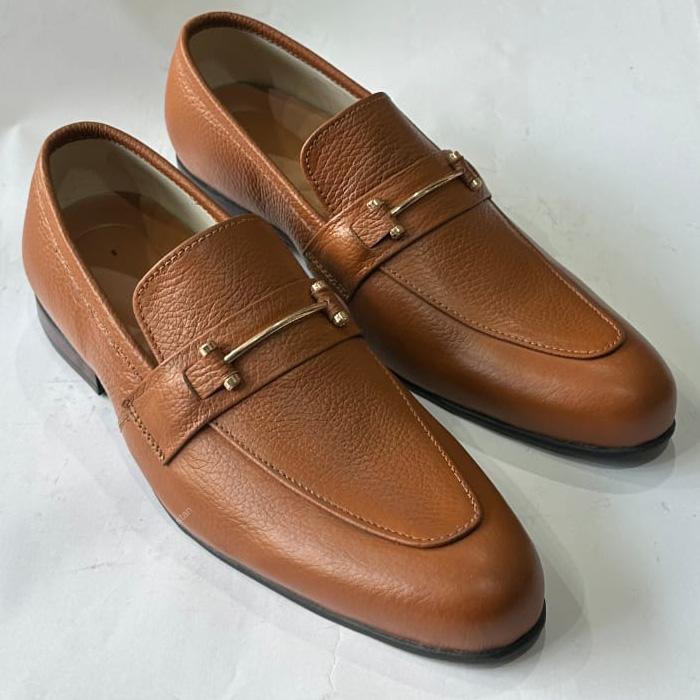 Royal Tan Genuine Leather Loafers – Premium Formal Footwear with Flexible Rubber Sole - Image 3