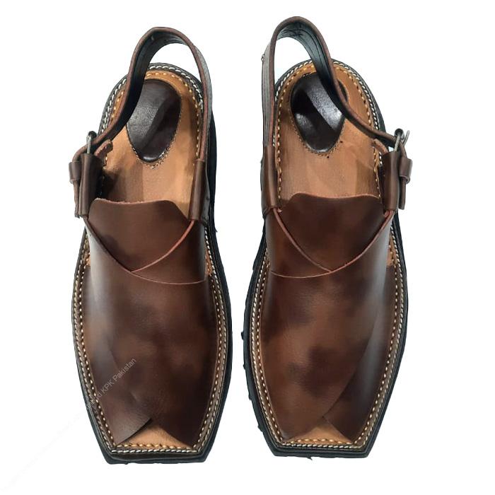 Premium Mustard Double Shade Peshawari Chappal with Vibram Sole | MughalShoes.com - Image 2