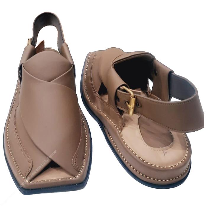 Handmade Traditional Brown Peshawar Zalmi Chappal