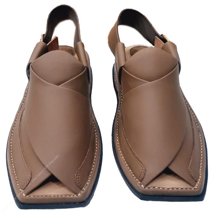 Handmade Traditional Brown Peshawar Zalmi Chappal - Image 3