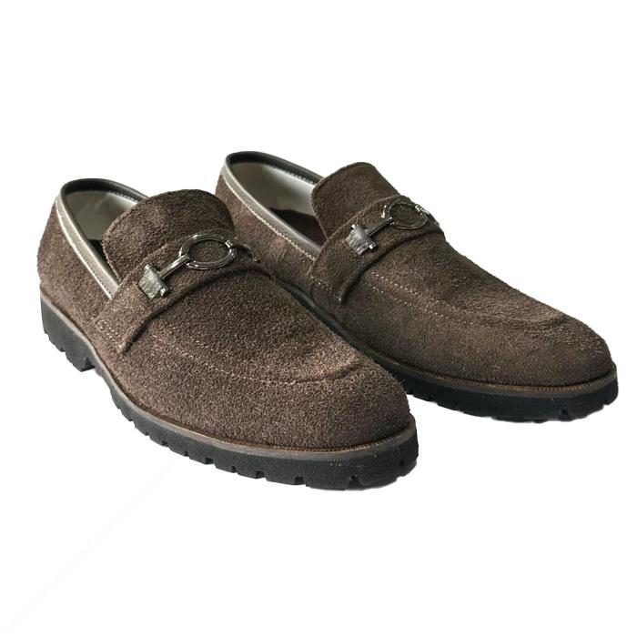 Handmade men’s formal loafers crafted from premium suede-finish leather with elegant metal detailing. - Image 3