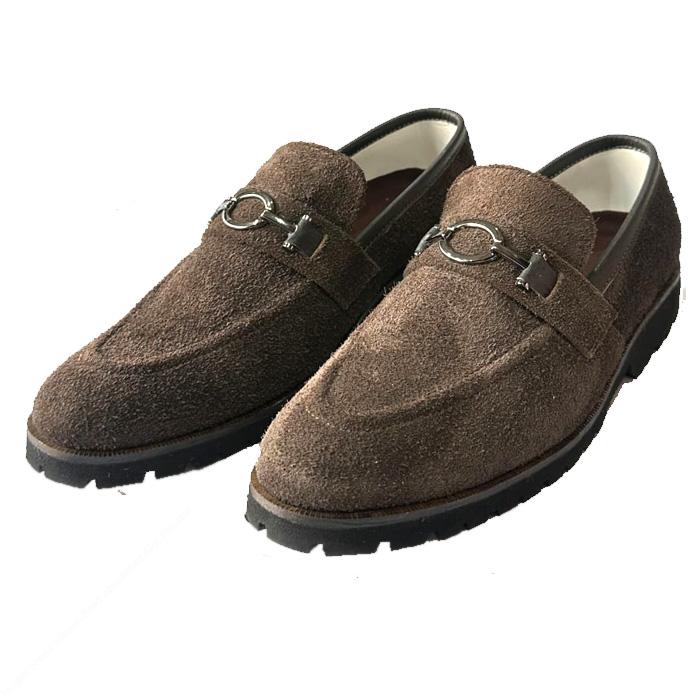 Handmade men’s formal loafers crafted from premium suede-finish leather with elegant metal detailing. - Image 4