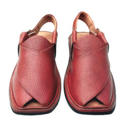 Smart Zalmi Chappal – Mustard Brown Dotted Pure Leather | Handmade Peshawari Style