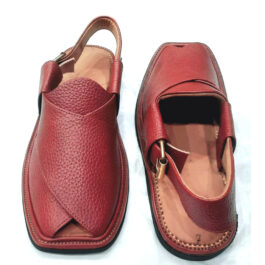 Smart Zalmi Chappal – Mustard Brown Dotted Pure Leather | Handmade Peshawari Style