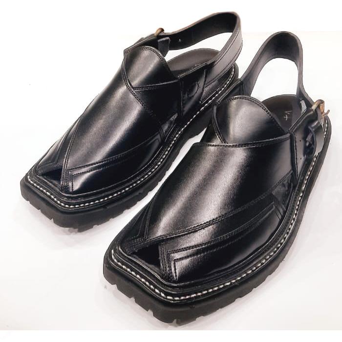 Premium Black Peshawari Chappal with Vibram Sole